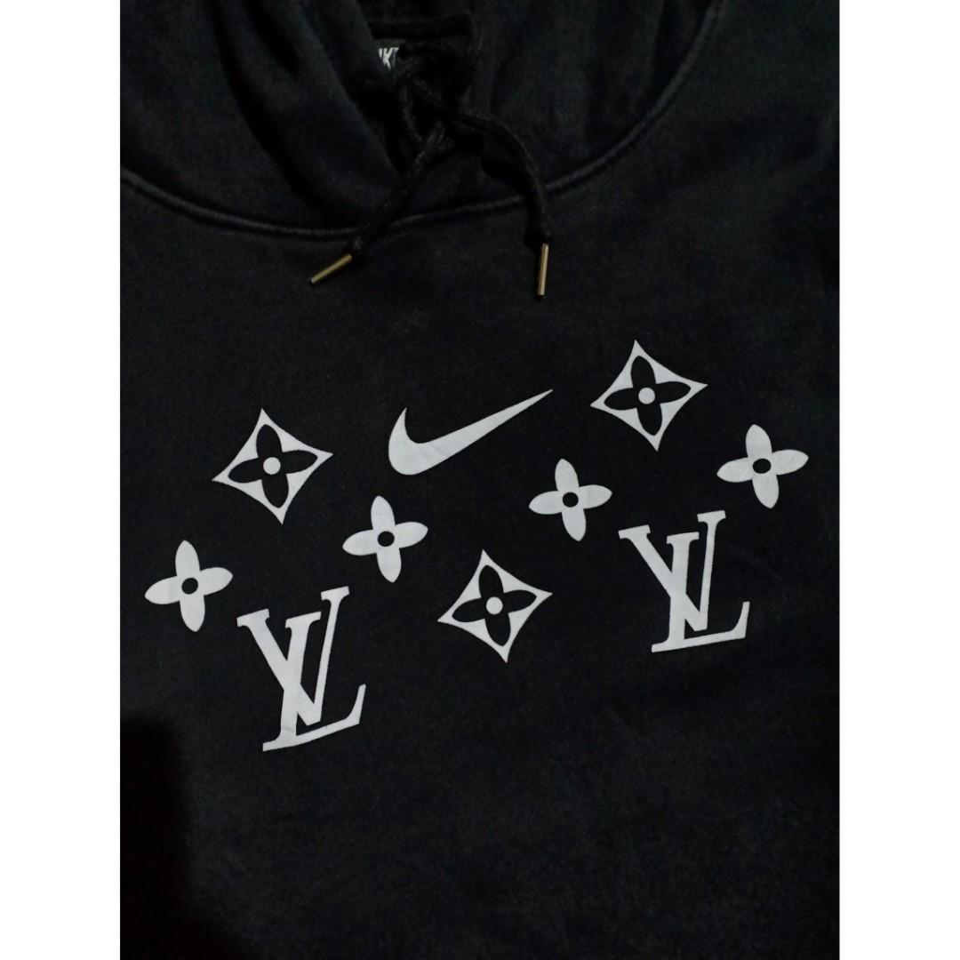 Hoodie Nike X LV Louis Vuitton Cream, Fesyen Pria, Pakaian , Baju