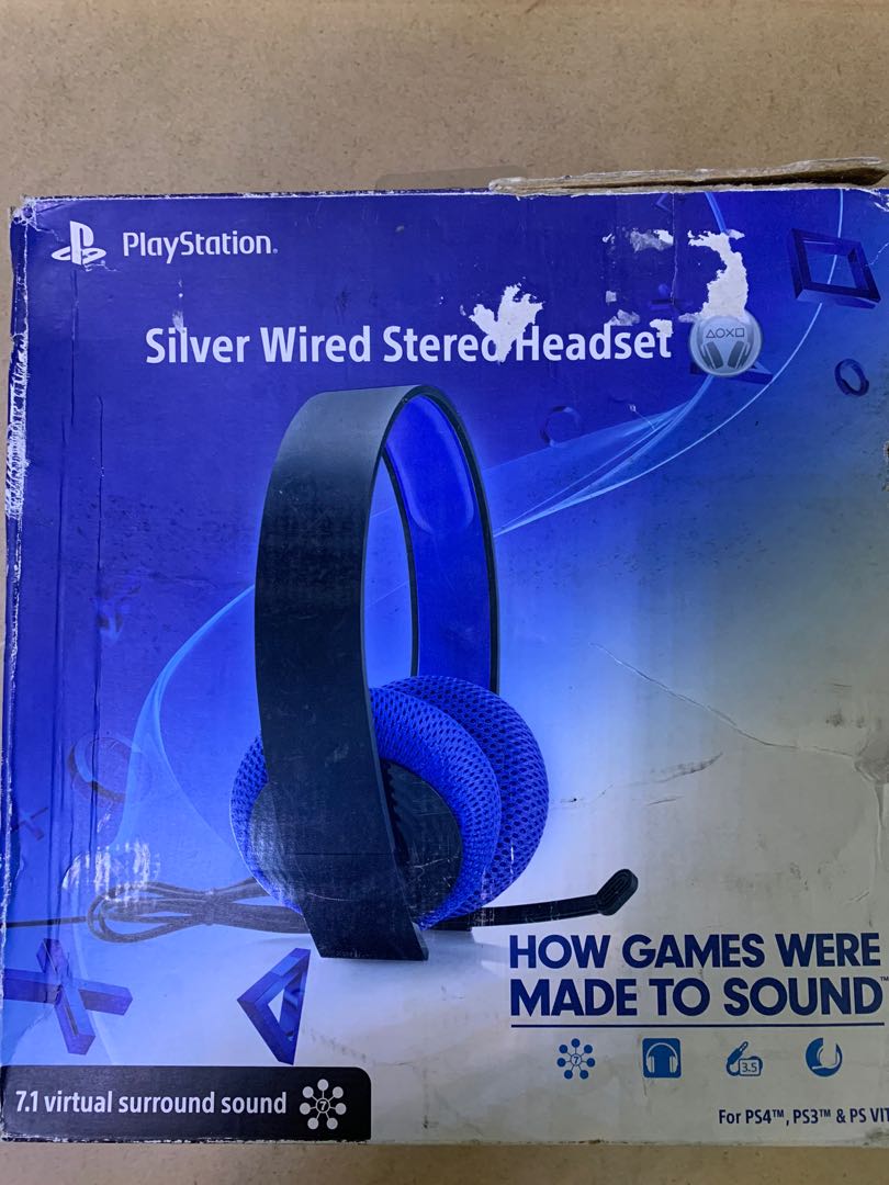 Playstation silver wired headset on sale