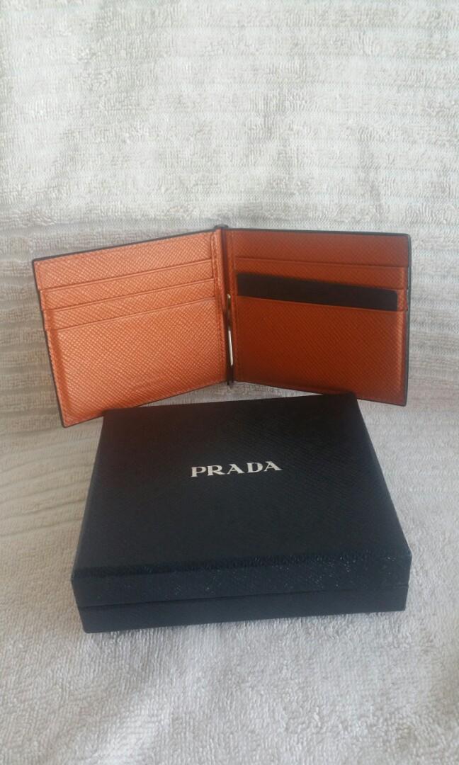 Prada Orizzontale Wallet in Orange for Men
