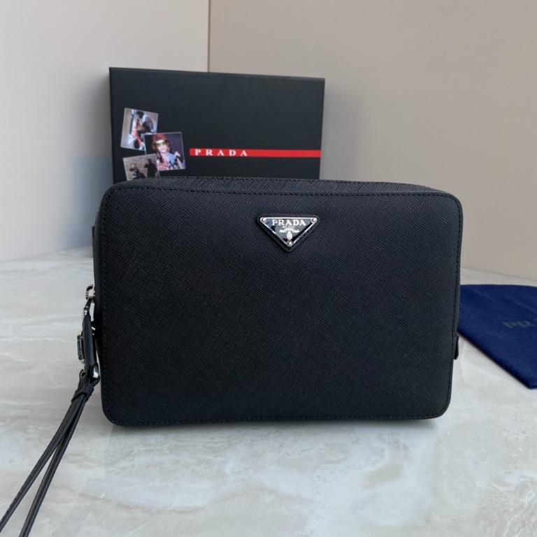 Prada saffiano leather men's clutch bag preorder, Men's Fashion, Bags, Belt  bags, Clutches and Pouches on Carousell