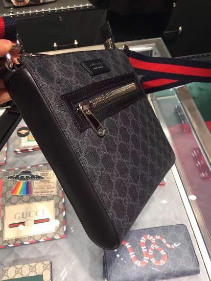 Gg black small messenger bag fake outlet