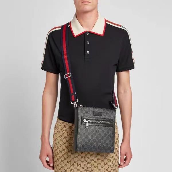 Gucci gg black small messenger bag sales