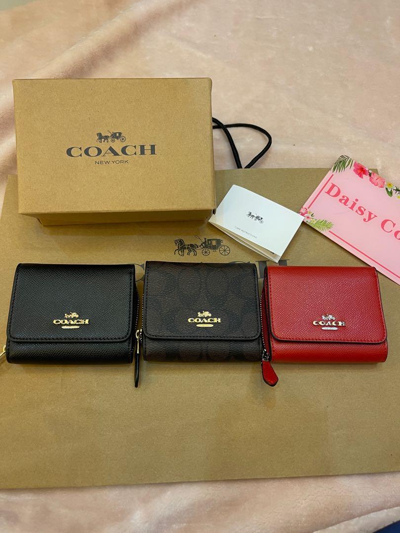 Ready stock original coach women triple fold mini wallet 41302 37968