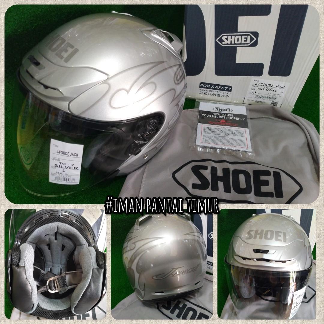 SHOEI J-FORCE JACK SILVER, Auto Accessories on Carousell