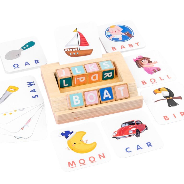Spelling A-Z Alphabets Blocks with Flash Cards for Toddlers and ...