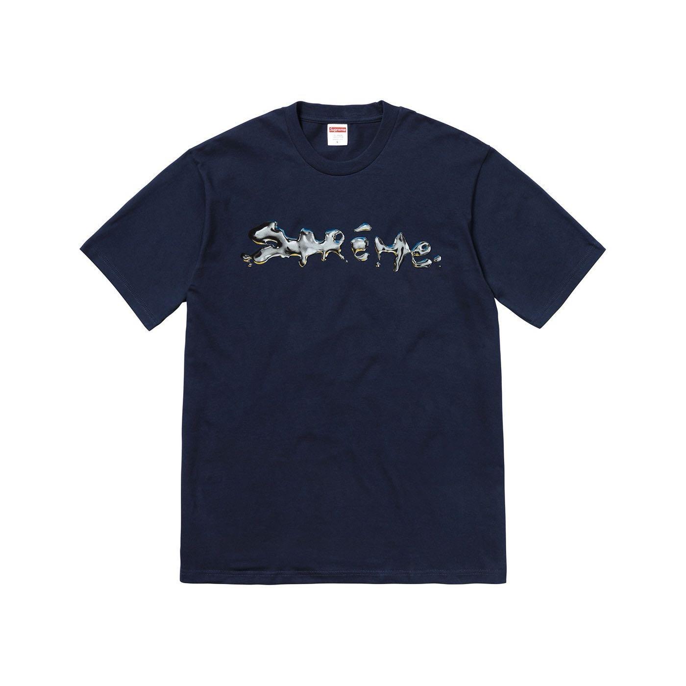 Supreme Liquid Tee Navy Men s Fashion Tops Sets Tshirts