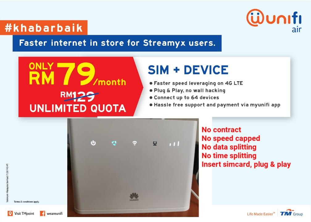 Tm Unifi Air Postpaid Unlimited Internet 4g Sim With Wifi Modem Electronics Others On Carousell