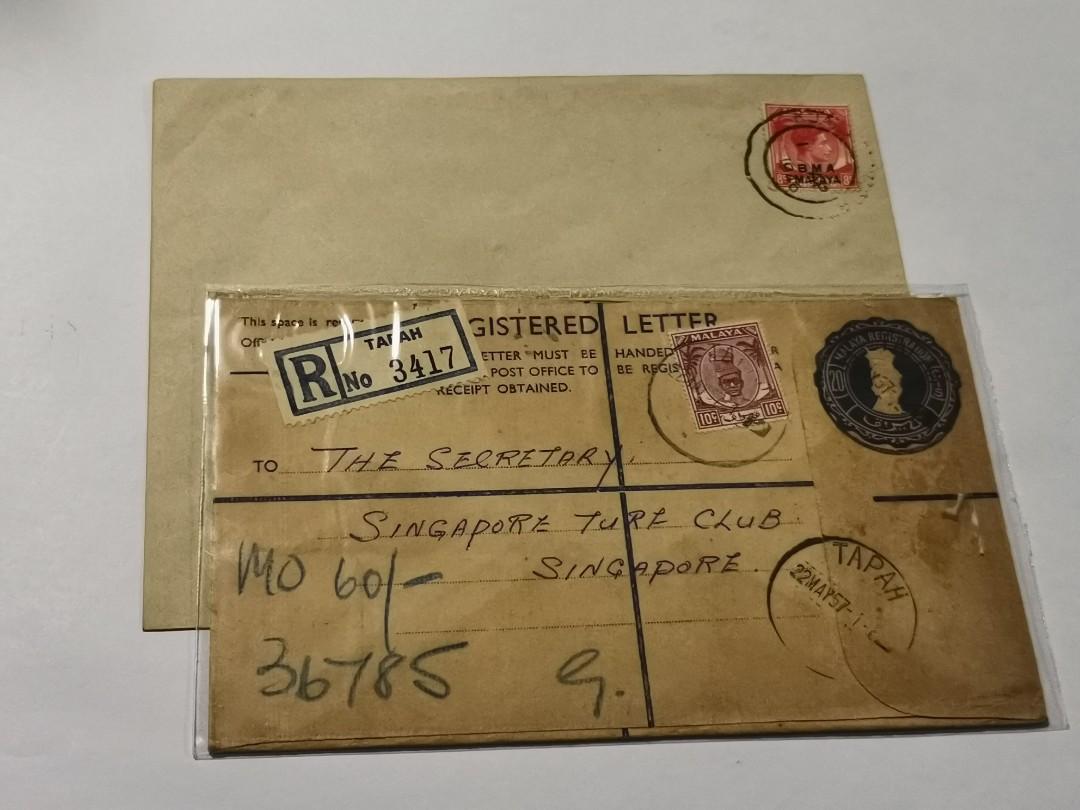 2 Covers Sellingindividual Covera 1957 Malaya 10 Registered Letter Tapah Ipoh To Singapore Local Singapore Postmark 15 Cover B S S 1946 B M A C Over 8 15 Hobbies Toys Memorabilia Collectibles Stamps Prints On Carousell