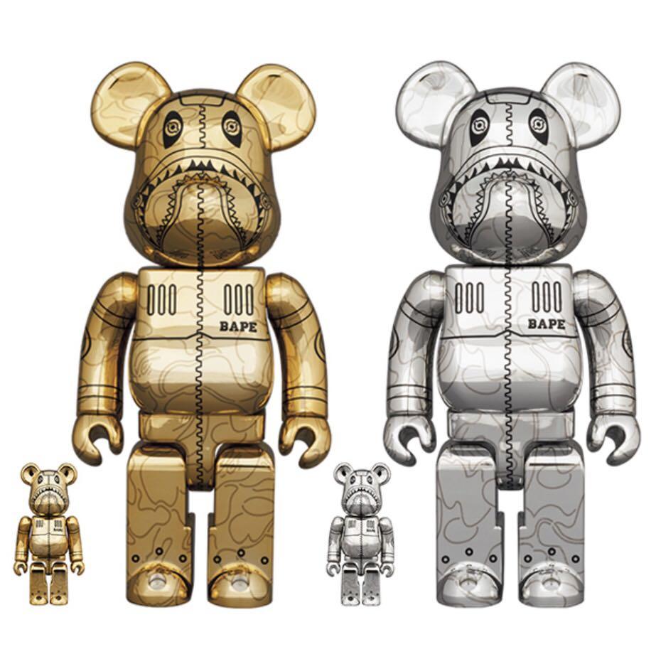 ?❗️預訂❗️ BEARBRICK SORAYAMA x BAPE CAMO SHARK 100%  400% GOLD SILVER 空山機bape  be@rbrick, 興趣及遊戲, 玩具 遊戲類- Carousell