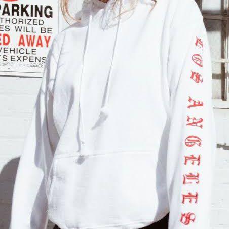 Brandy melville white los angeles hoodie cheap