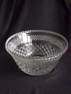 ANCHOR HOCKING Wexford serving/salad bowl, pressed glass, 5 in. H, 9.5 in. diameter, 3 pcs. available, slightly used
