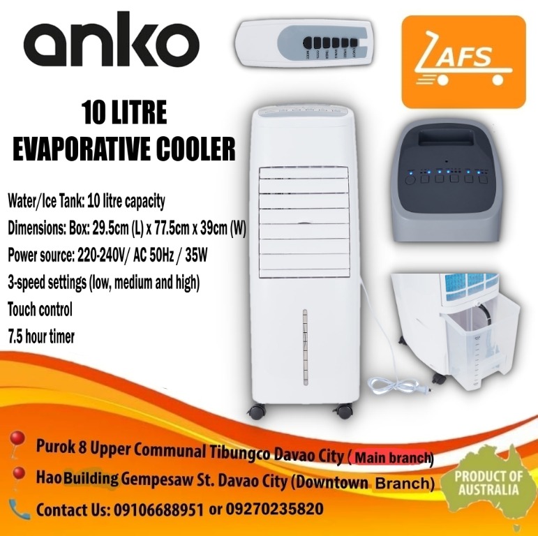 ANKO 10L EVAPORATIVE COOLER, TV & Home Appliances, Air Conditioning and