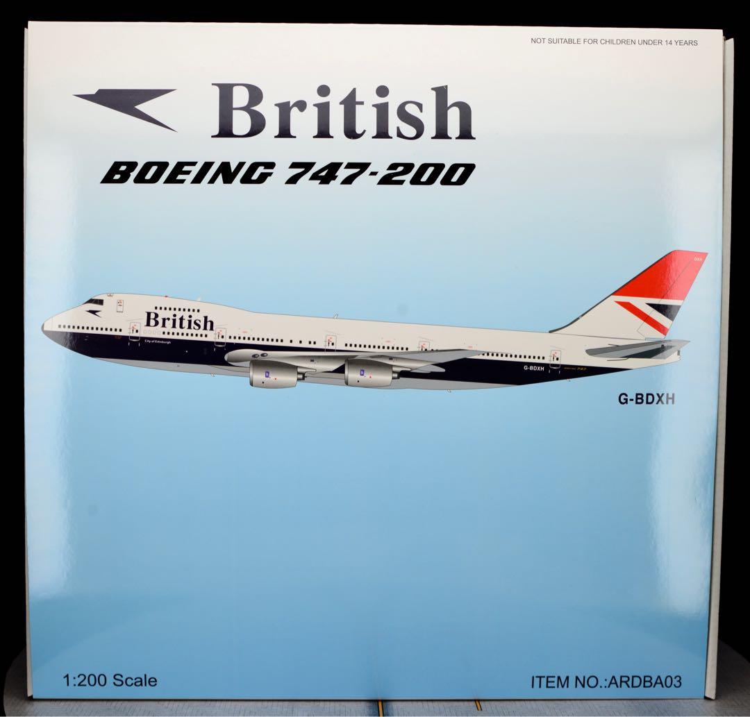 [飛機模型] ARD Models 1:200 (InFlight代工) 英國航空 B747-200 G-BDXH, 興趣及遊戲, 旅行 ...