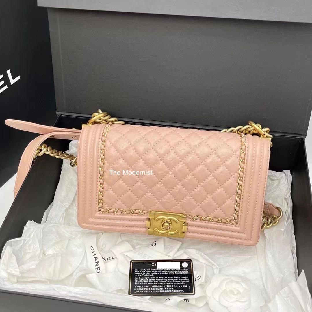 metallic pink chanel bag