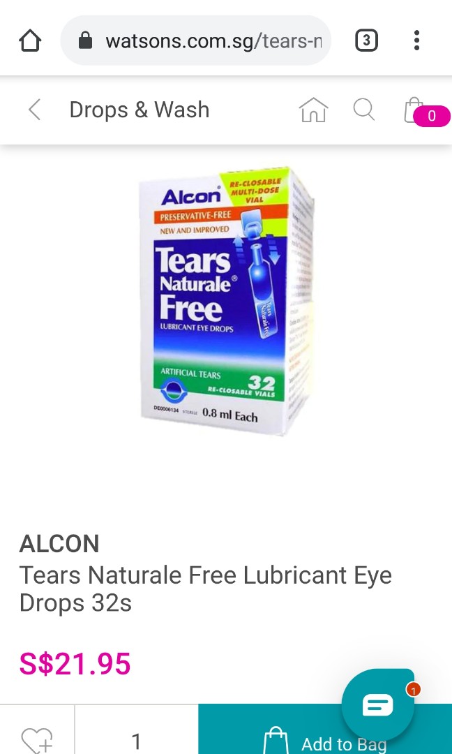 Bn Alcon Preservative Free Eye Drops (New stock, expiry Jan 24), Beauty