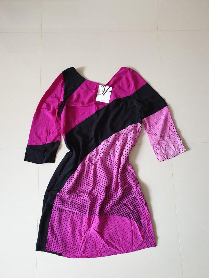 BNWT DVF Diane Von Furstenberg Color Block Dress Luxury Apparel