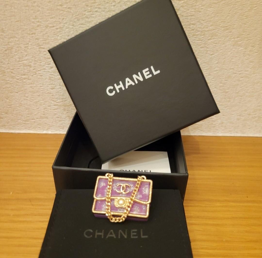 Chanel purple handbag gold hardware brooch D20 S 心口針, 女裝