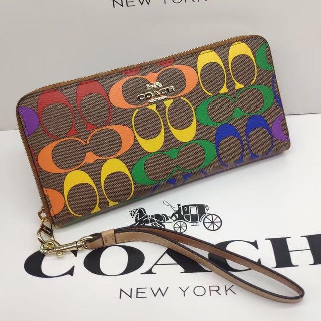 rainbow wallet coach