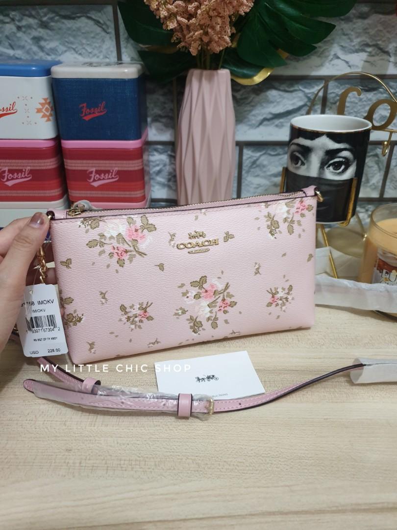 coach rose bouquet wristlet