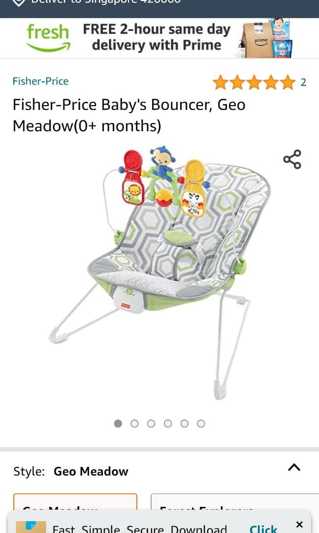 Fisher Price Baby s Bouncer Geo Meadow Babies Kids Infant Playtime on Carousell