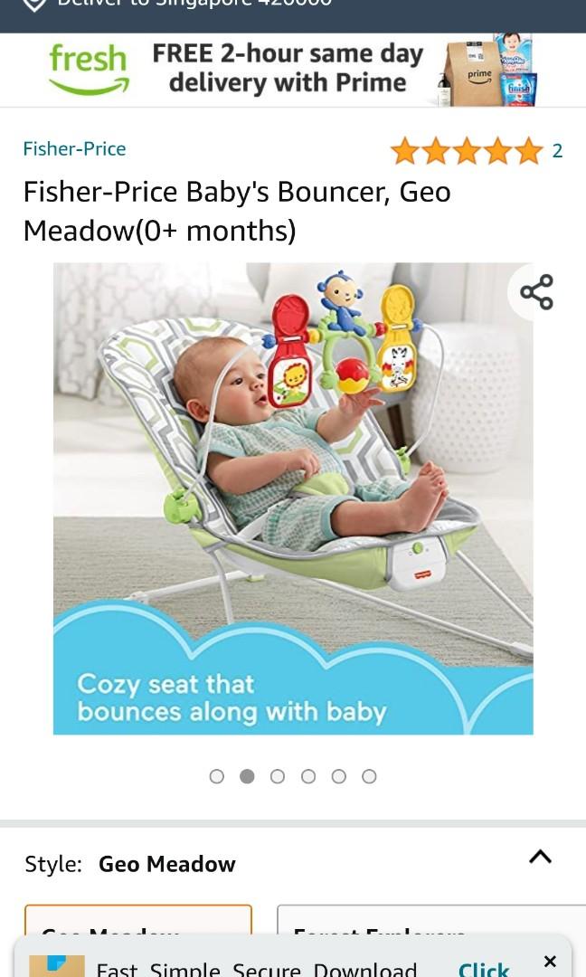 Fisher Price Baby s Bouncer Geo Meadow Babies Kids Infant