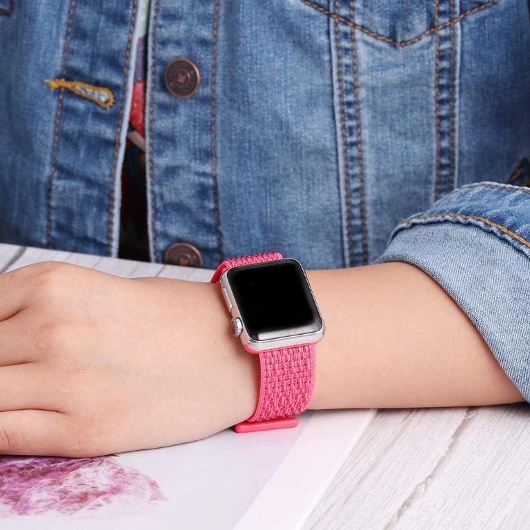 FREE Courier HILIMNY Soft Nylon Band For Apple Watch 38mm Hibiscus Mobile Phones Gadgets Wearables Smart Watches on Carousell