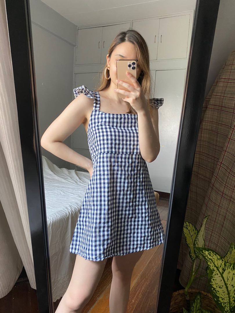 gingham mini dress
