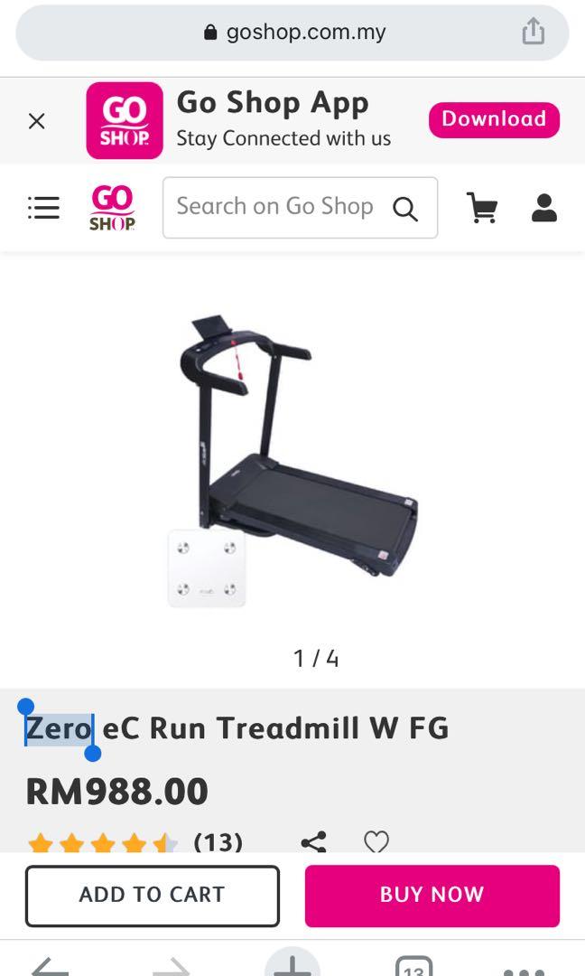 Go shop treadmill motorised foldable with wheels