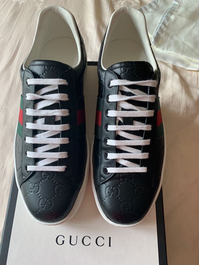 Gucci Ace Signature Size 8 G brand new Luxury Sneakers