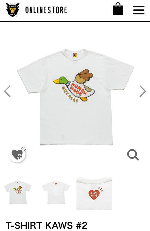 Human made x Kaws T-shirt duck 🦆 白鴨last one Size L, 男裝, 上身