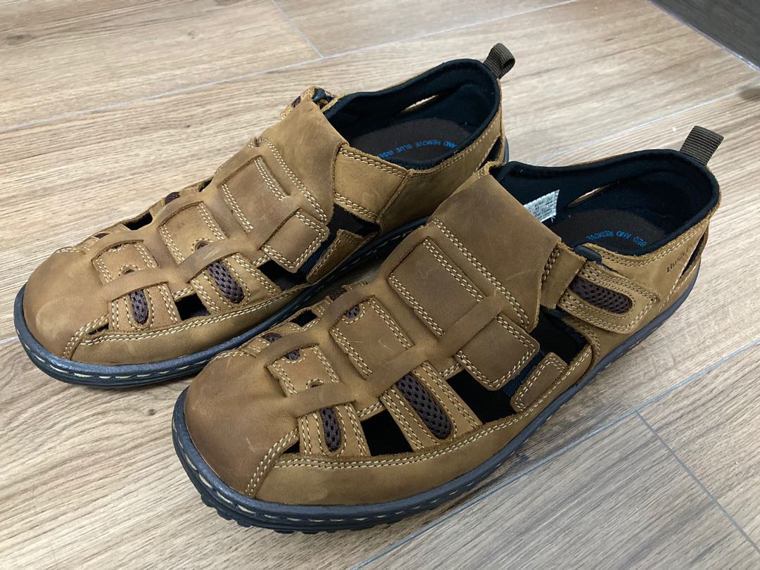 Hush puppies men's oily fisherman leather athletic & outdoor sandals shop