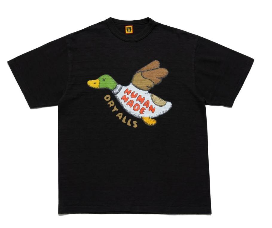 2XL Kaws Human Made Duck Tee Black White, Men