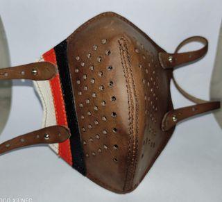 Leather Face Mask (Bronzw with Stripes)