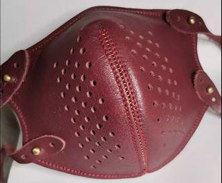 Leather Face Mask (Maroon)
