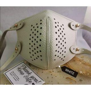 Leather Face Mask (White)
