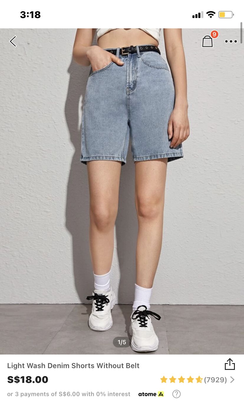 Light Wash Denim Shorts (Shein), Women 