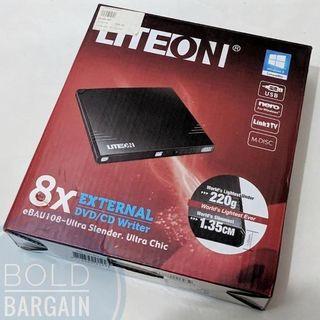 LITEON eBAU108 External USB 8X DVD RW Drive DVD CD Writer / Recorder Burner Reader
