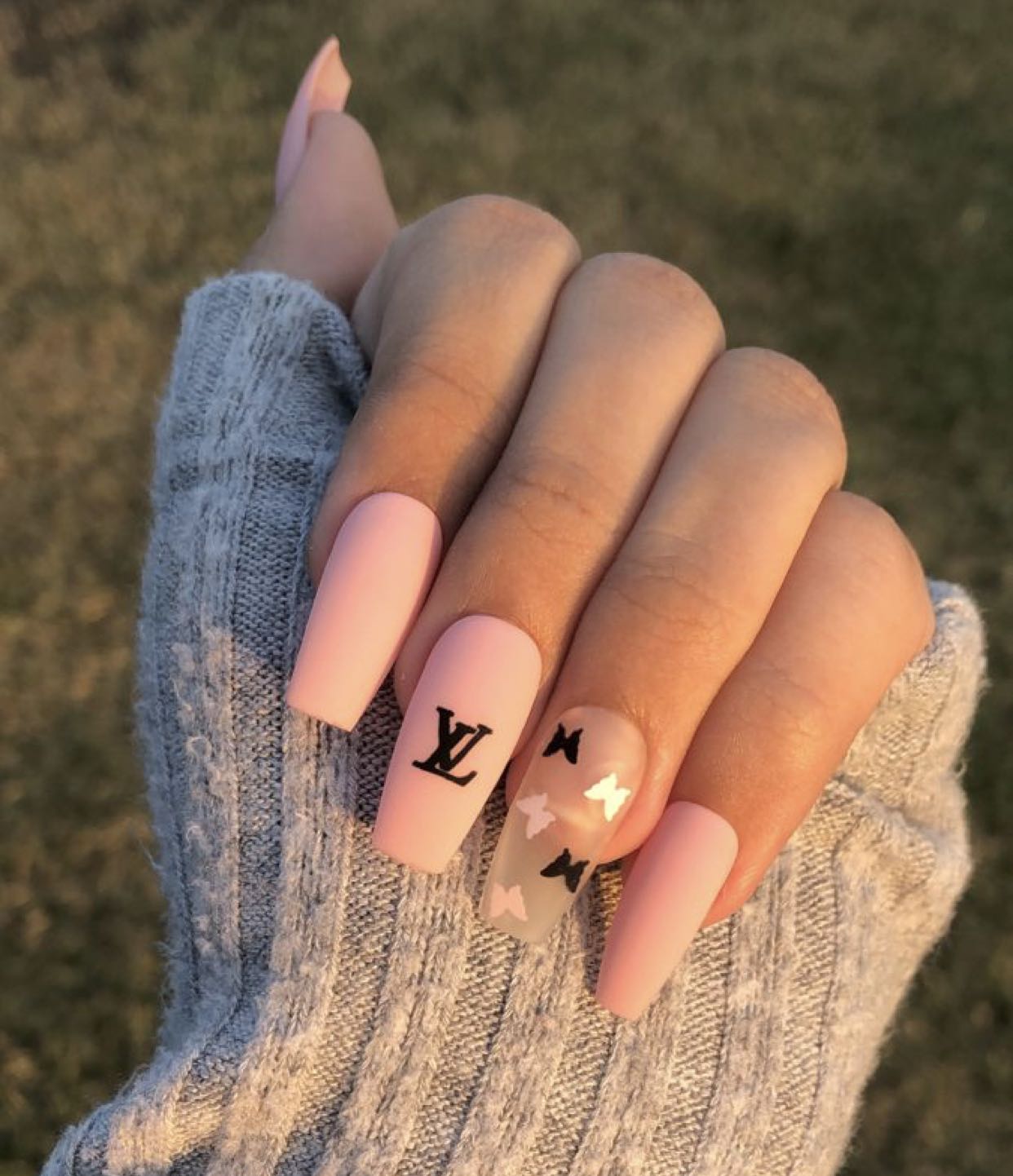 Nude Louis Vuitton Crystal Press On Nails - Nail & Bail - Best