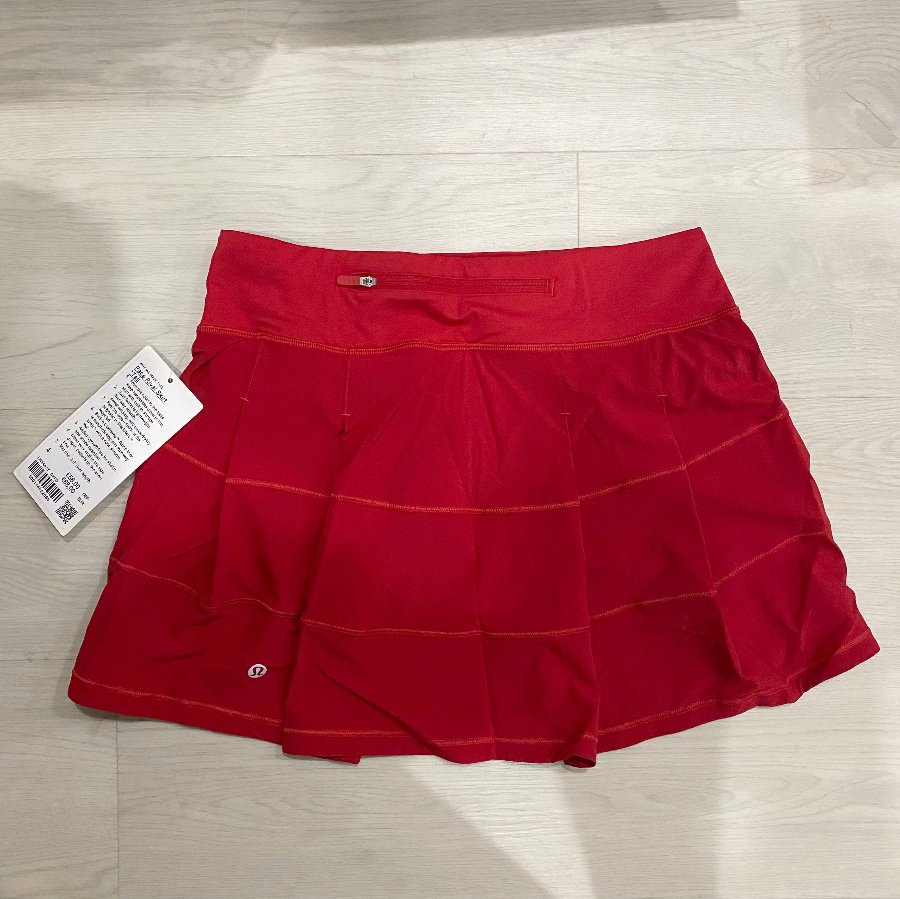 red lululemon skirt size 6