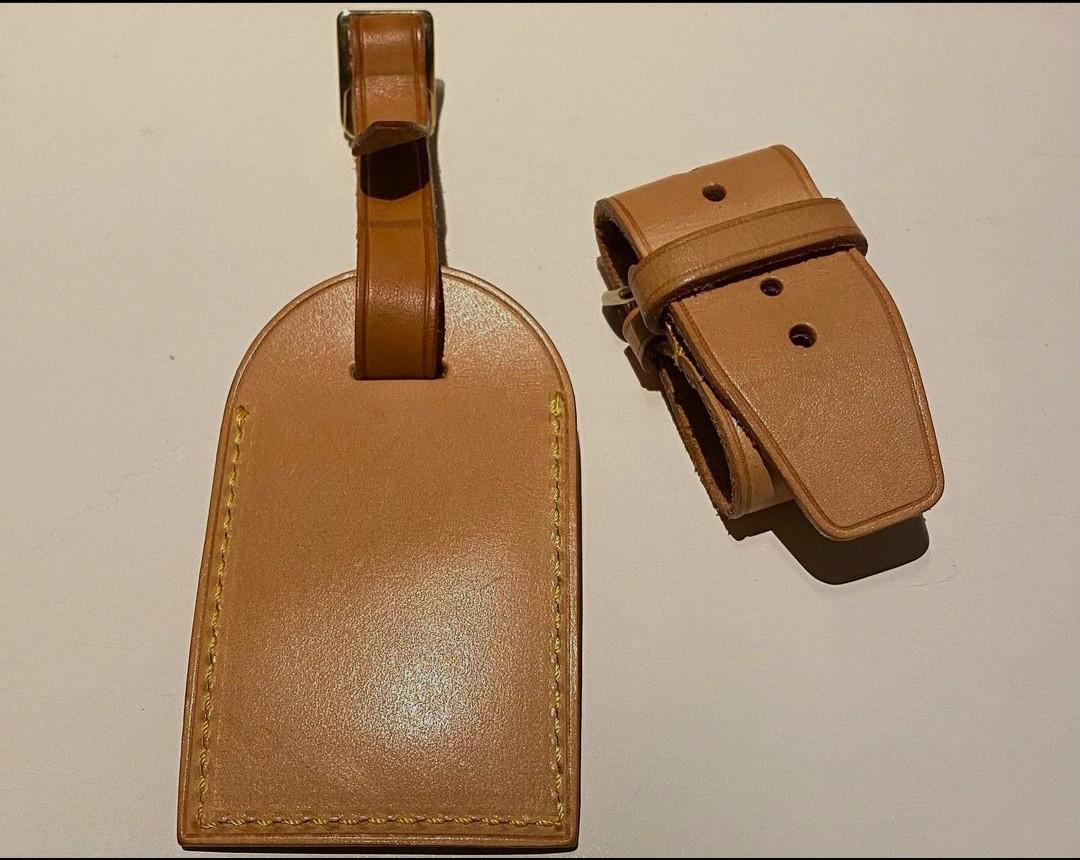 LV BAGTAG CHARM & HANDLE KEEPER SET (Category: Luxury Accessories) located in Taguig. Submitted by sweetluxuryph (Listing ID 1102496416, Image 2). Description: LV BAGTAG CHARM & HANDLE KEEPER SET 6,500 set Classic LV Vachetta leather with Yellow stitches Gold tone hardware Bagtag charm w/ adjustable strap Dimension -3.25x2.25” Adjustable handle keeper -1.25”x8” Gently used, Rank A You can put it to any bag as a charm Bring to LV store for hotstam