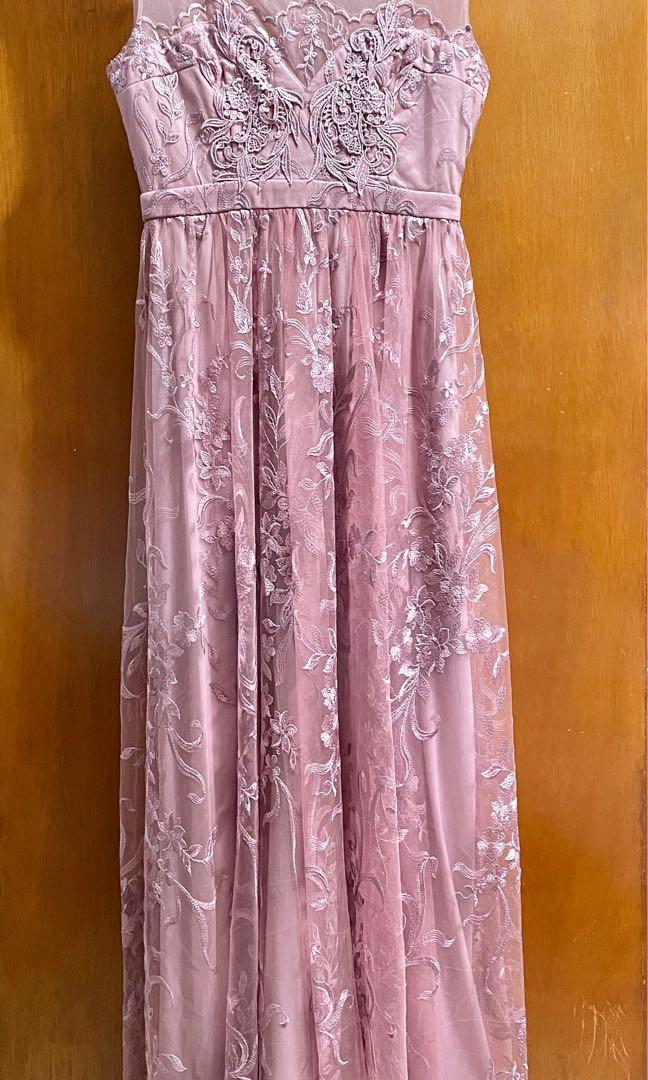 Maniju long gown (Category: Evening dresses & gowns) located in Pasig City. Submitted by eiemnl (Listing ID 1102537979, Image 3). Description: Maniju long gown Color: Mauve/ Old rose Size: Medium Waist: check photo Length: 58 inches *worn twice *altered the length because it’s too long *check last photo for ‘When worn’ reference *Gown retails at P4,995 at SM Fashion Forum. .
