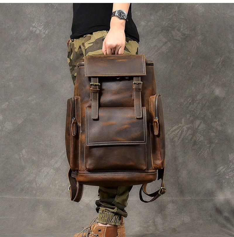 Mens genuine new arrivals leather backpack