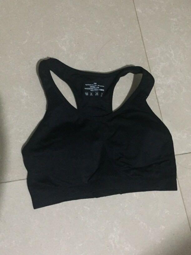 Comfortable Sports Bra (Black+Grey XXL) - MINISO