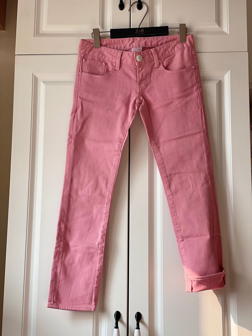 Moussy pink denim skinny pants 窄身粉紅色牛仔褲, 女裝, 褲＆半截裙