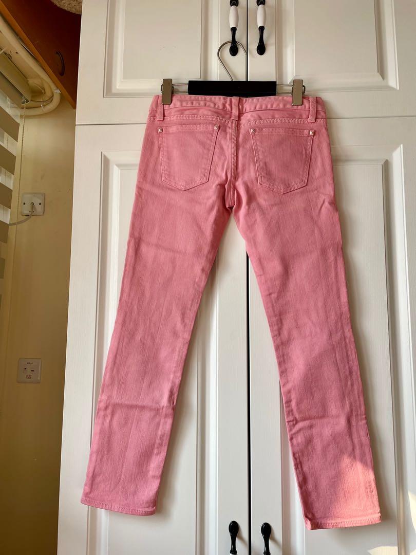 Moussy pink denim skinny pants 窄身粉紅色牛仔褲, 女裝, 褲＆半截裙