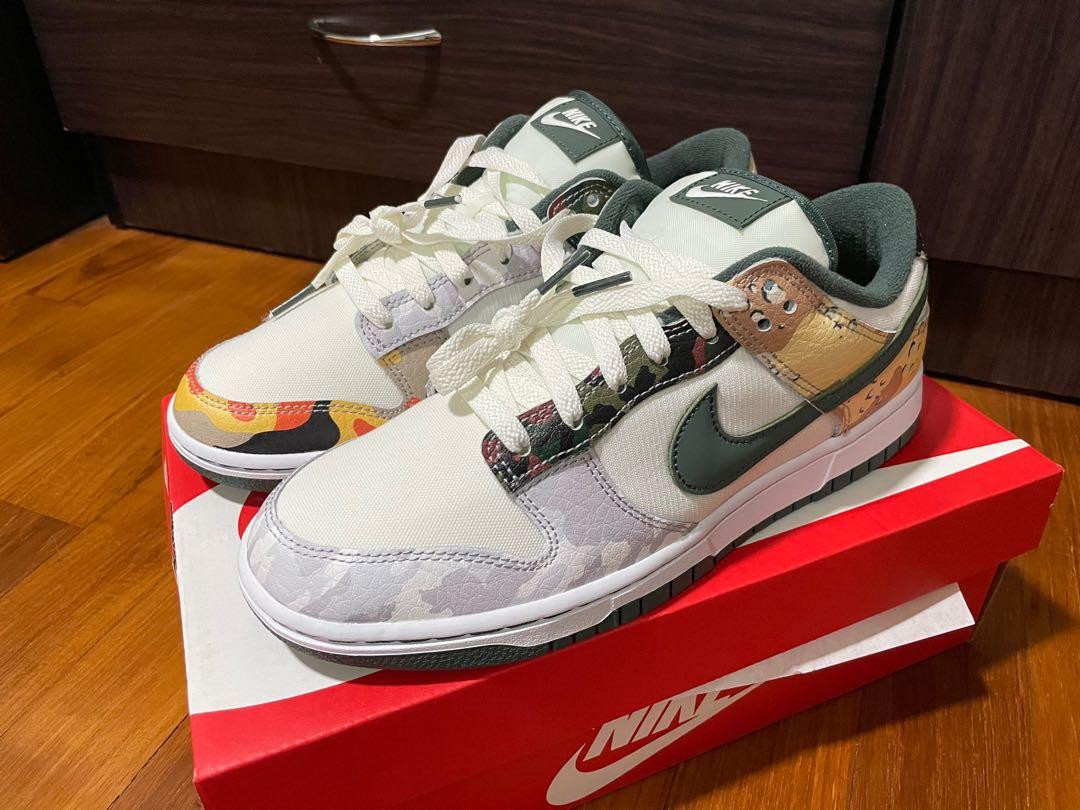 nike dunk low se sail camo