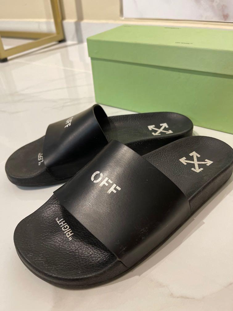 Off White left right slides Men s Fashion Footwear Flipflops