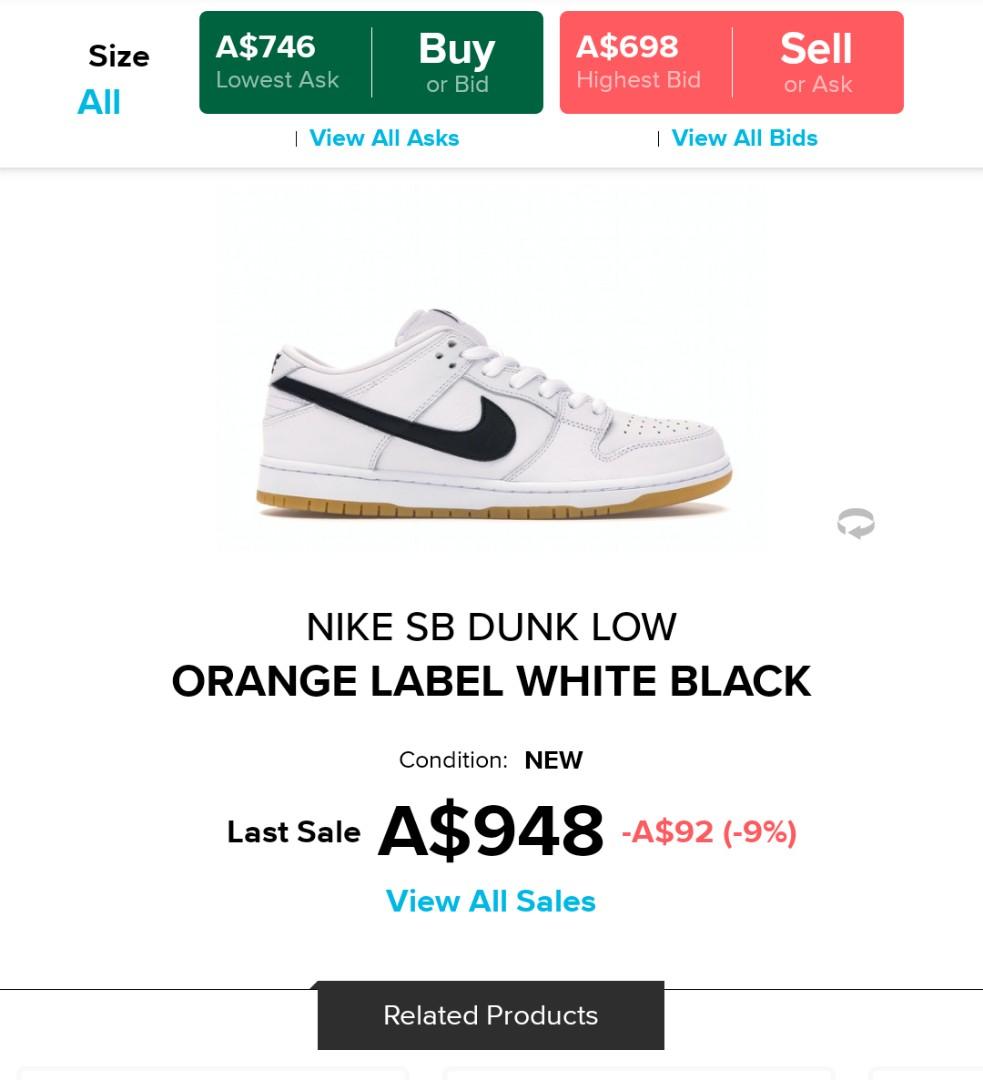 Nike SB Dunk Low Orange Label White Black (2019) Men's - CD2563