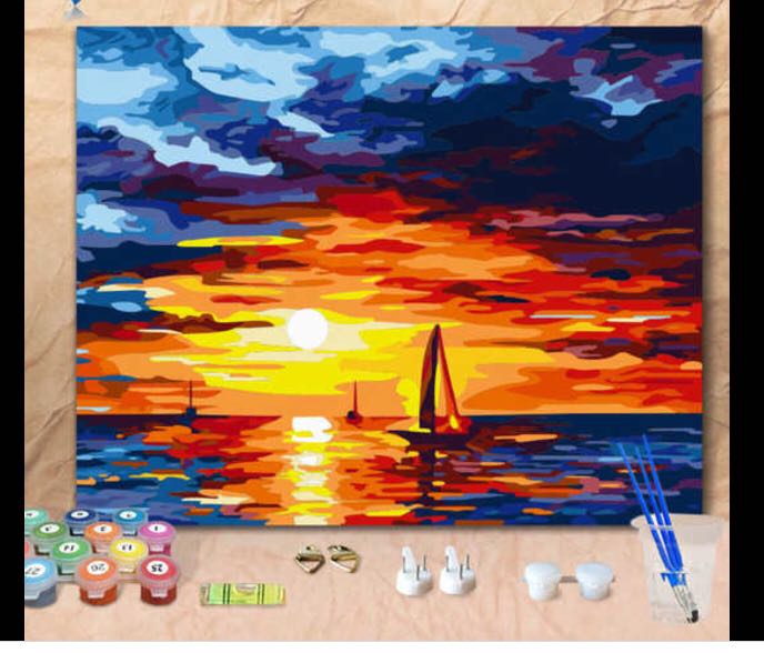 Paint by numbersSunset, Hobbies & Toys, Stationery & Craft, Art