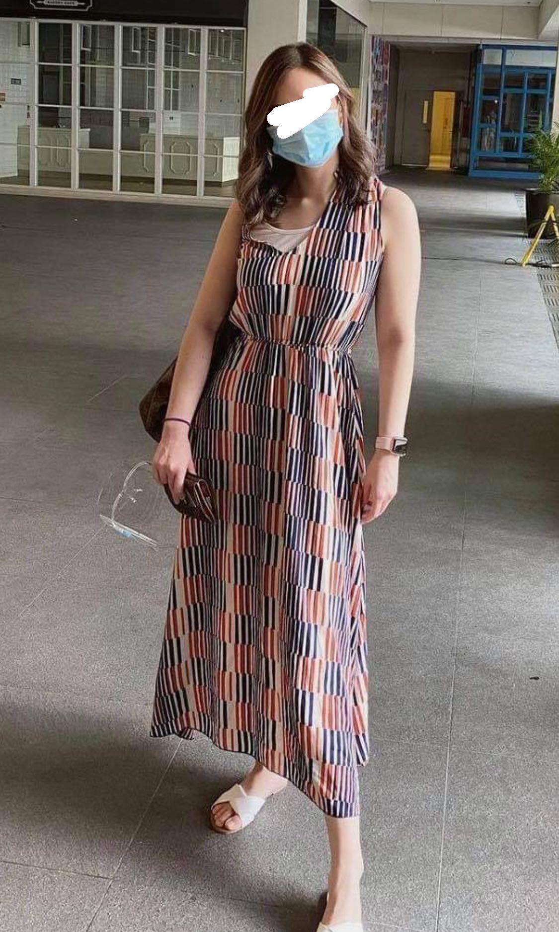 Pattern maxi dress with inner top Women s Fashion Dresses Sets